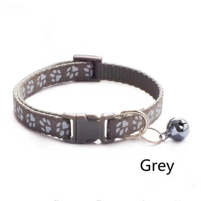 1/3/6/12/18Pcs Hot Pet Cat Bell Collar Dog Print Cat Collar Multi-Color Optional Necklace Ring Cat Rope Collar Pet Supplies