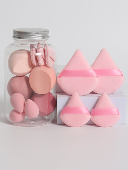 14 Piece Cosmetic Sponge Set, Cosmetic Sponge Finger Puff, Dry and Wet Foundation Make-Up Cosmetic Puff