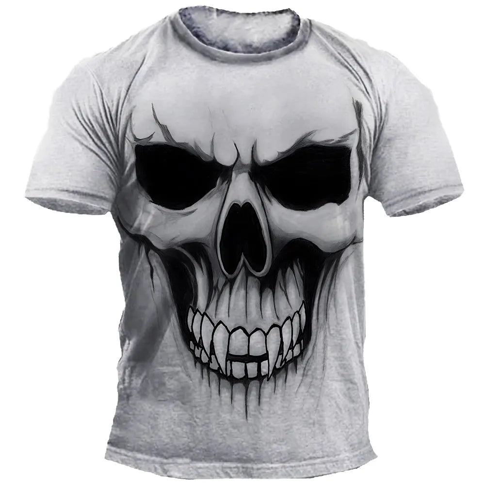 Men's T-Shirts Halloween Horror Skull T-Shirt Men Casual Short Sleeve Oversized T Shirt Hip Hop Streetwear Men Clothing Tee Tops