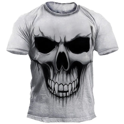 Men's T-Shirts Halloween Horror Skull T-Shirt Men Casual Short Sleeve Oversized T Shirt Hip Hop Streetwear Men Clothing Tee Tops