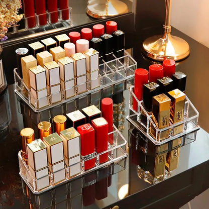 Multifunctio Makeup Lipstick Case Makeup Organizer Storage Box Lipstick Display Stand Holder Cosmetic Jewelry Organizer Box