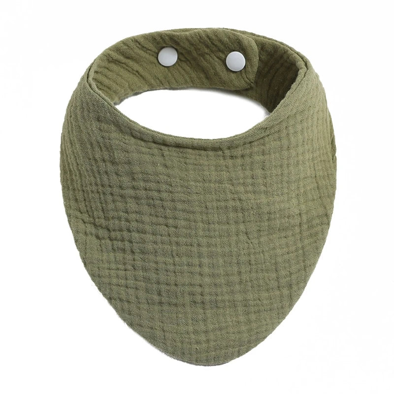 Baby Bibs Organic Cotton Muslin Scarf Burp with for Triangle Gauze Water Absorb Bandana for Boys Girls