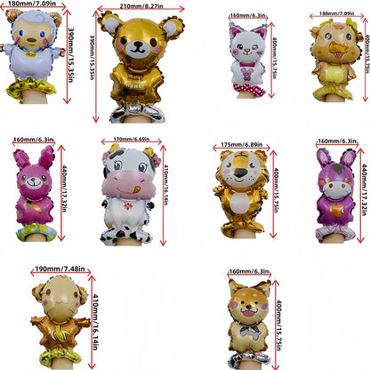10pcs Cute Animal Hand Wearing Balloons Bear Rabbit Sheep Cat Wrist Ballon Birthday Party Decoration Kids Toys Baby Shower