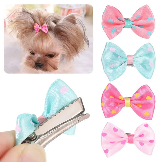 Hair Clips For Dogs Cat Sweet Bow Hairpins Colorful Hair Barrette Puppy Beauty Supplies Pet Butterfly Bows Pet Supplies