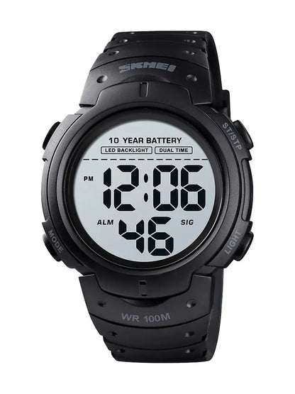 Skmei Led Light Display Chrono Digital Sport Watches Mens 10bar Top Waterproof Wristwatch 10 Year Battery Life Alarm Date Clock