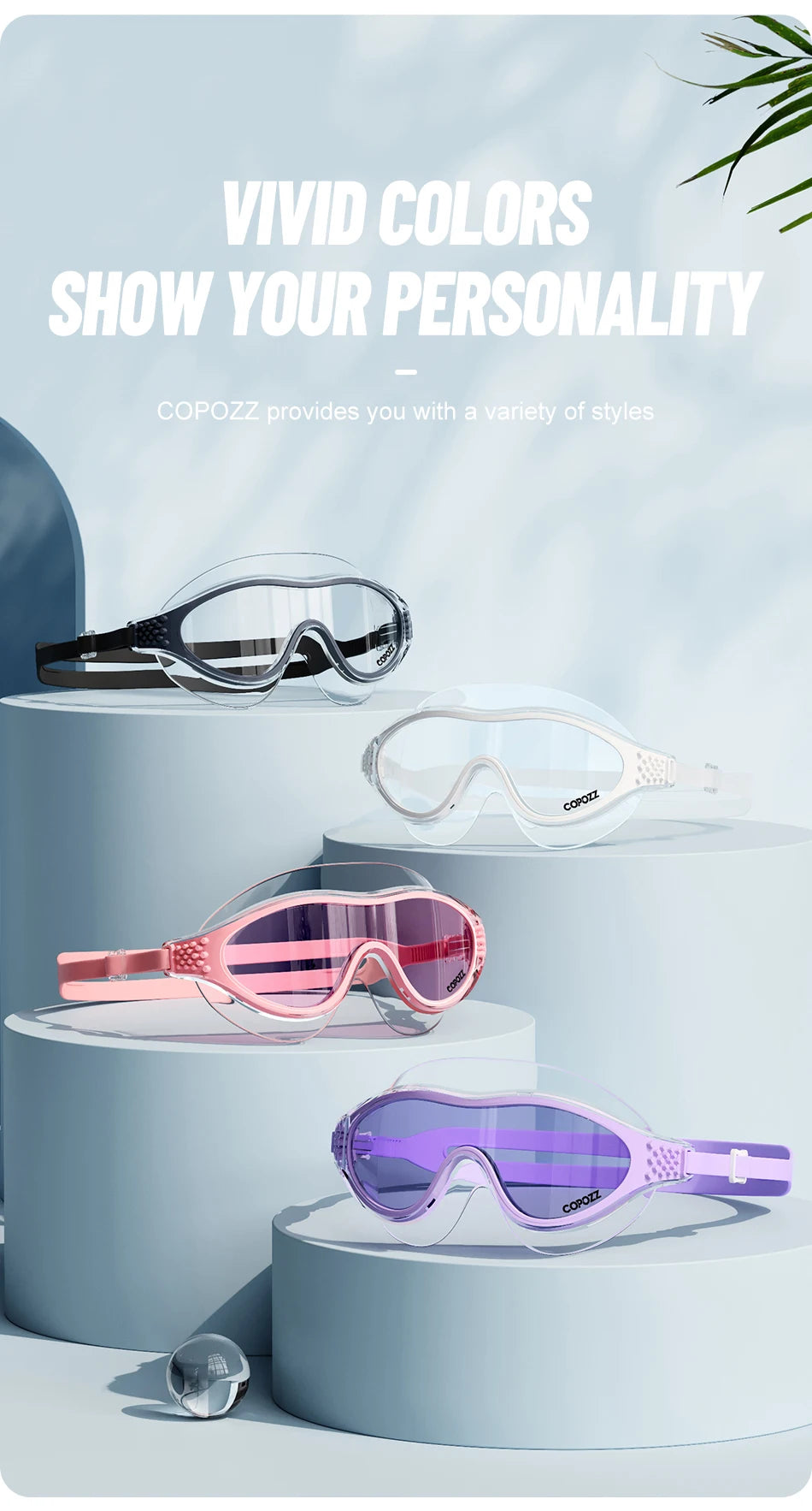 Professional Anti-Fog Men Women Swimming Goggles UV Protection Adjustable Swimming Glasses Large Frame Silicone Pool Eyewear