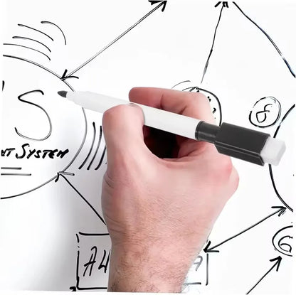 Whiteboard Marker Pen Black Dry Erase Caps 2 in 1 Markers Whiteboard Writing Drawing Pens for School Office Supplies Stationery
