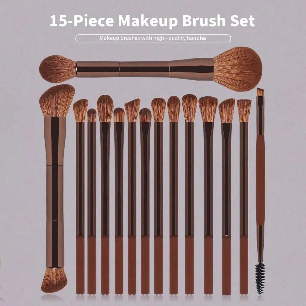 22pcs Makeup Brush Set Including 20pcs Professional Aluminum Tube Makeup Brushes, 2pcs Air Cushion Puffs For Daily Use