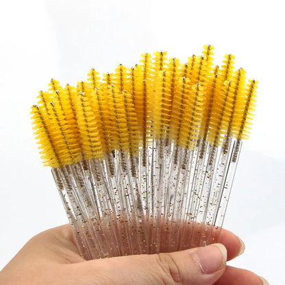 HOT 5/25/50pcs Mascara Wands Applicator Cosmetics Eyelash Brush Comb Crystal Eyelash Brushes Makeup Beauty Wholesale Eye Brush