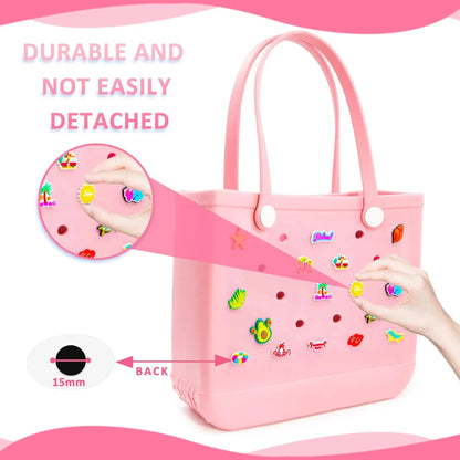 18pcs Lovely Bags Accessories Rubber Summer Decoration Women Beach Bag Tote Handbag Random Pairing Decorative Buckles Inser