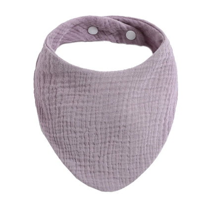 Baby Bibs Organic Cotton Muslin Scarf Burp with for Triangle Gauze Water Absorb Bandana for Boys Girls