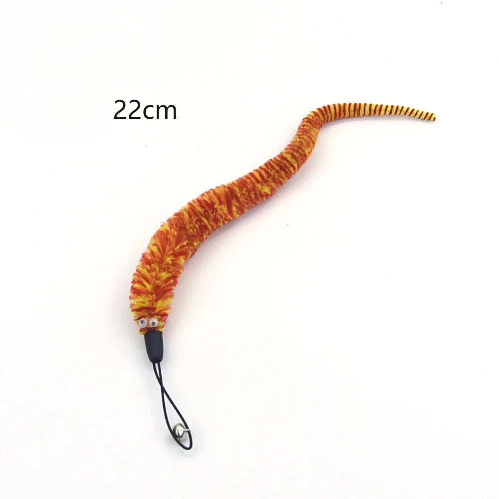 Interactive Cat Toy Accessories Worm Toy with Bell Replacement Training Kitten Toys Pet Products for Cats