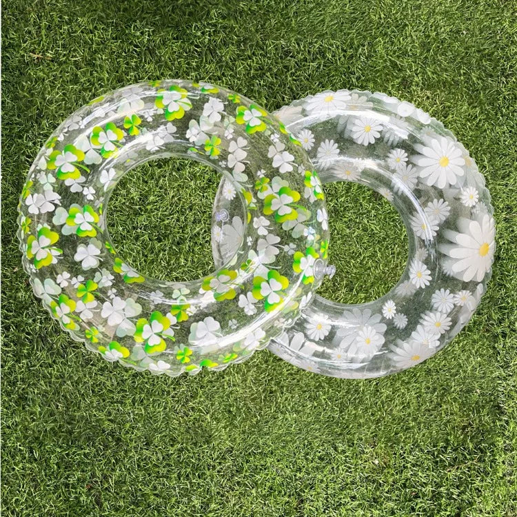 New internet celebrity Daisy Swim Circle Lucky Clover Transparent PVC Swim Circle