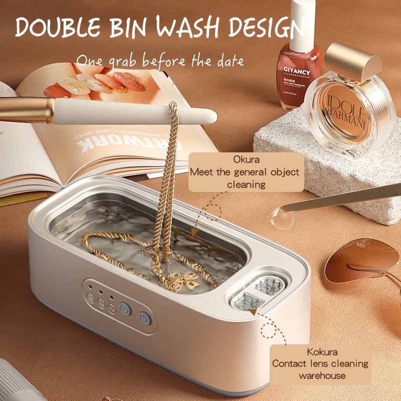 Adjustable High Frequency Ultrasonic Cleaning Machine with Double Bin Vibration for Jewelry Full Cleaning Machine for Household