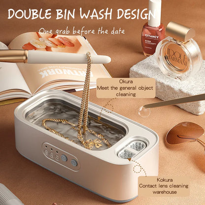 Adjustable High Frequency Ultrasonic Cleaning Machine with Double Bin Vibration for Jewelry Full Cleaning Machine for Household