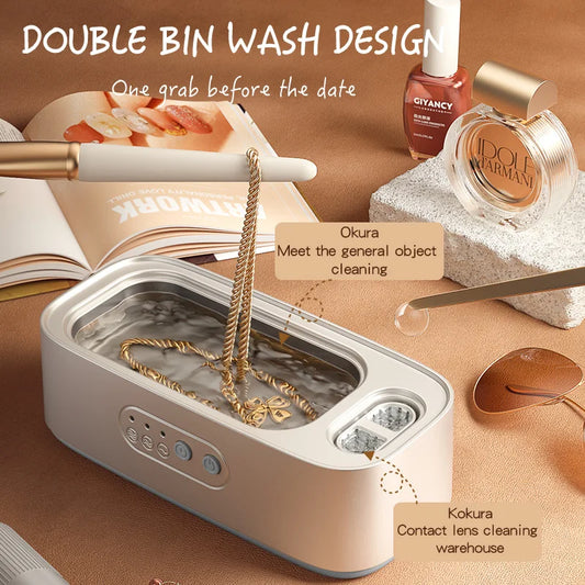 Adjustable High Frequency Ultrasonic Cleaning Machine with Double Bin Vibration for Jewelry Full Cleaning Machine for Household