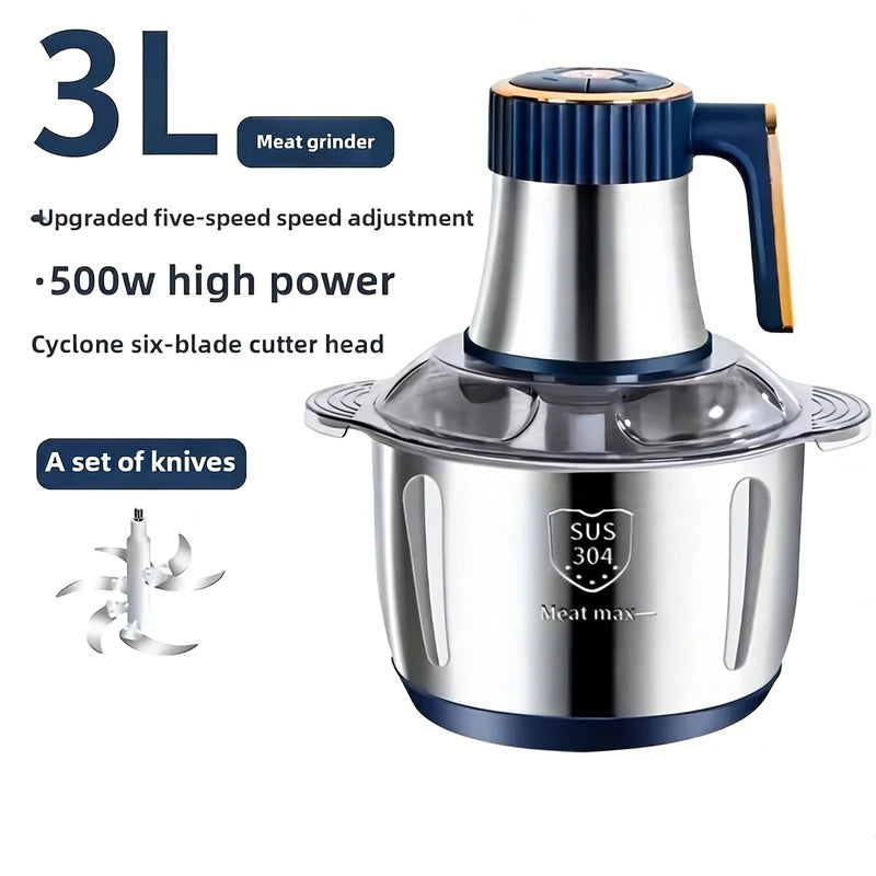 304 Stainless Steel Multifunctional Electric Food Processor 2L 3L 5L Meat Grinder Mincer Vegetable Chopper Slicer 220V EU Plug