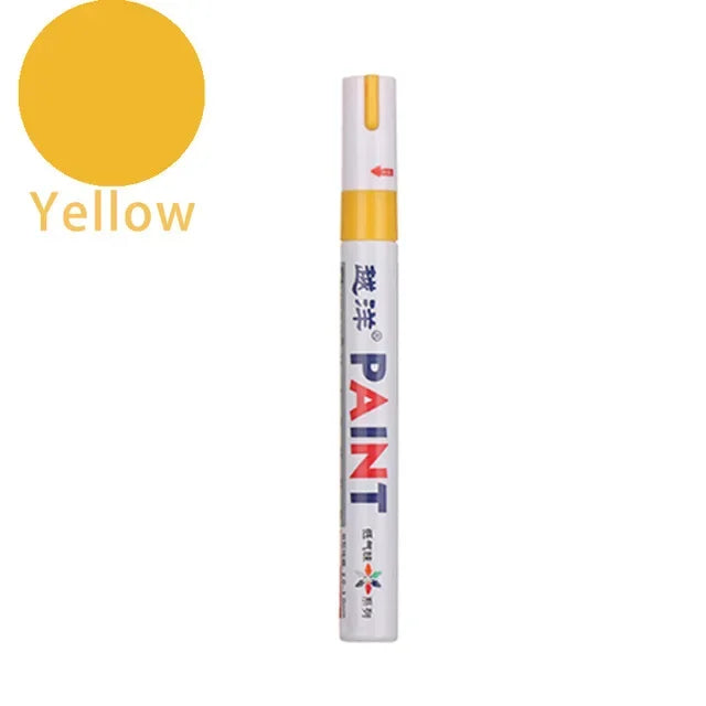 12 Colors White Waterproof Rubber Permanent Paint Marker Pens for Drawing Car Tire Tread Eco-Friendly Tire Painting Highlighter