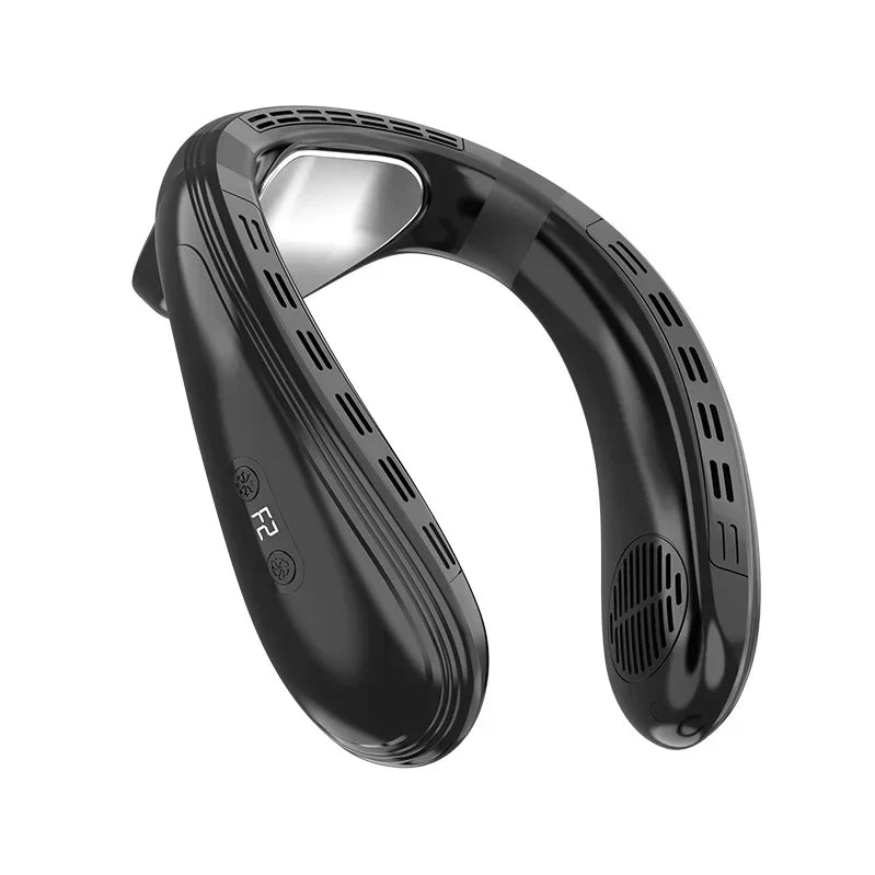 720 Degree Cooling Neck Hanging Fan Rechargeable Semiconductor Cooling Bladeless Mute Fan Portable Wearable Summer Air Cooler