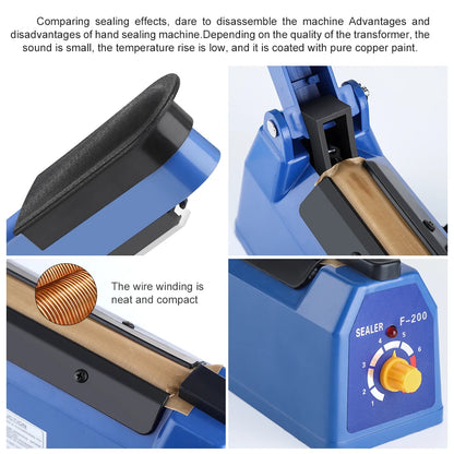 280/200mm 110/220V Heat Seal Machine Household Impulse Vacuum & Power Suction Food Meat Plastic Bag Sealer Kitchen Fruit Storage