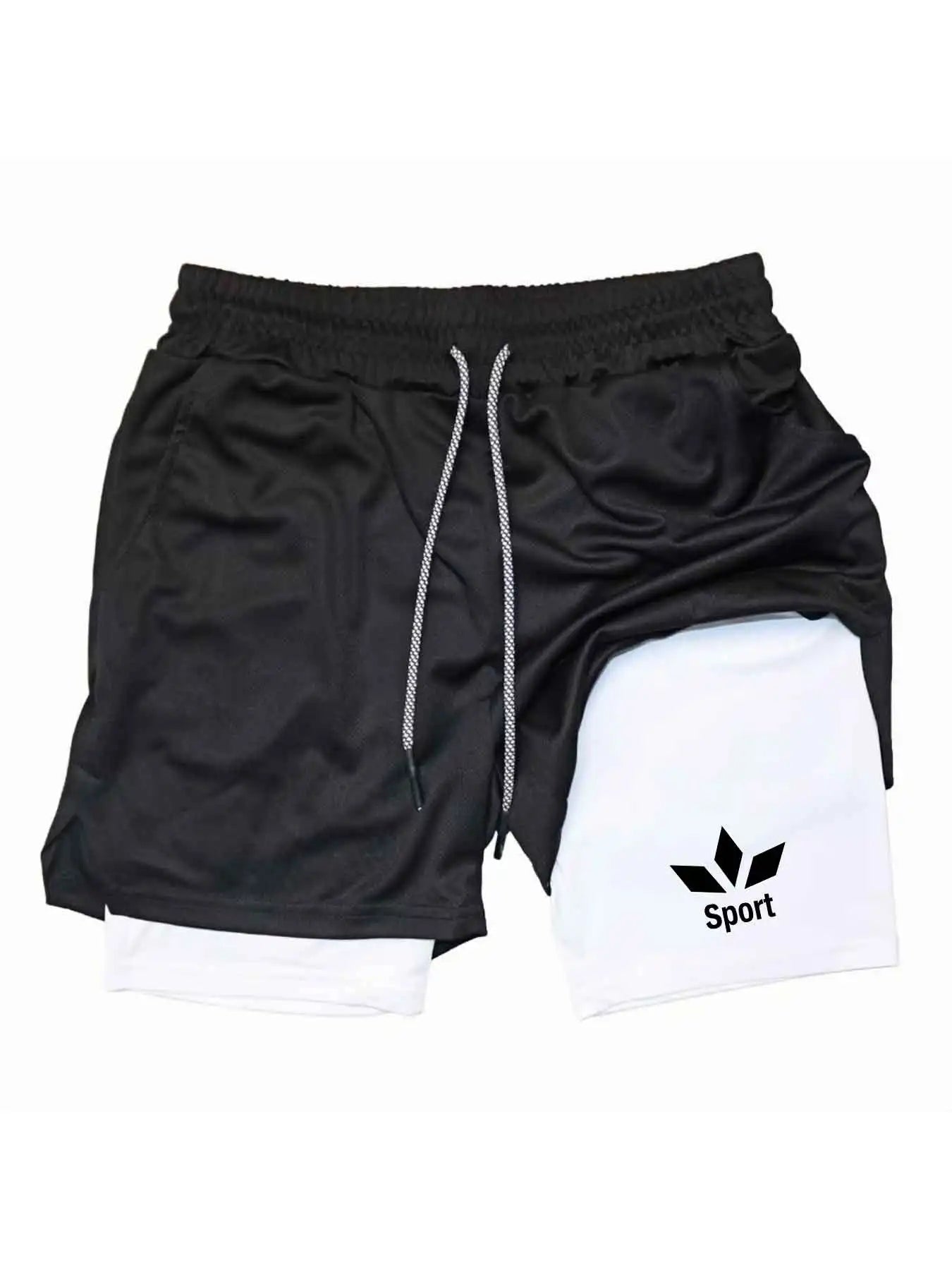 Leisure sportswear fitness double-layer shorts 2026 summer sports shorts 2-in-1 gym running
