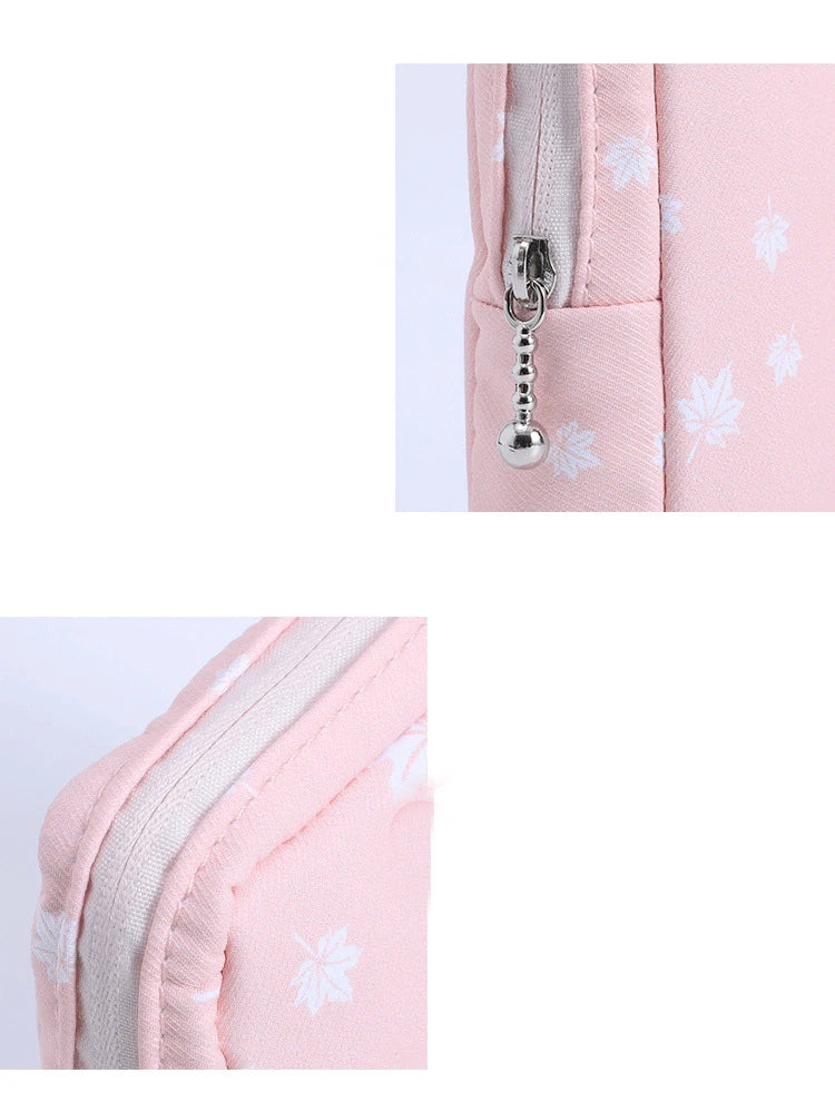 Women Small Cosmetic Bag Set Zipper Girls Mini Sanitary Napkins Makeup Lipstick Bags Travel Earphone Coin Organizer Pouch Bags