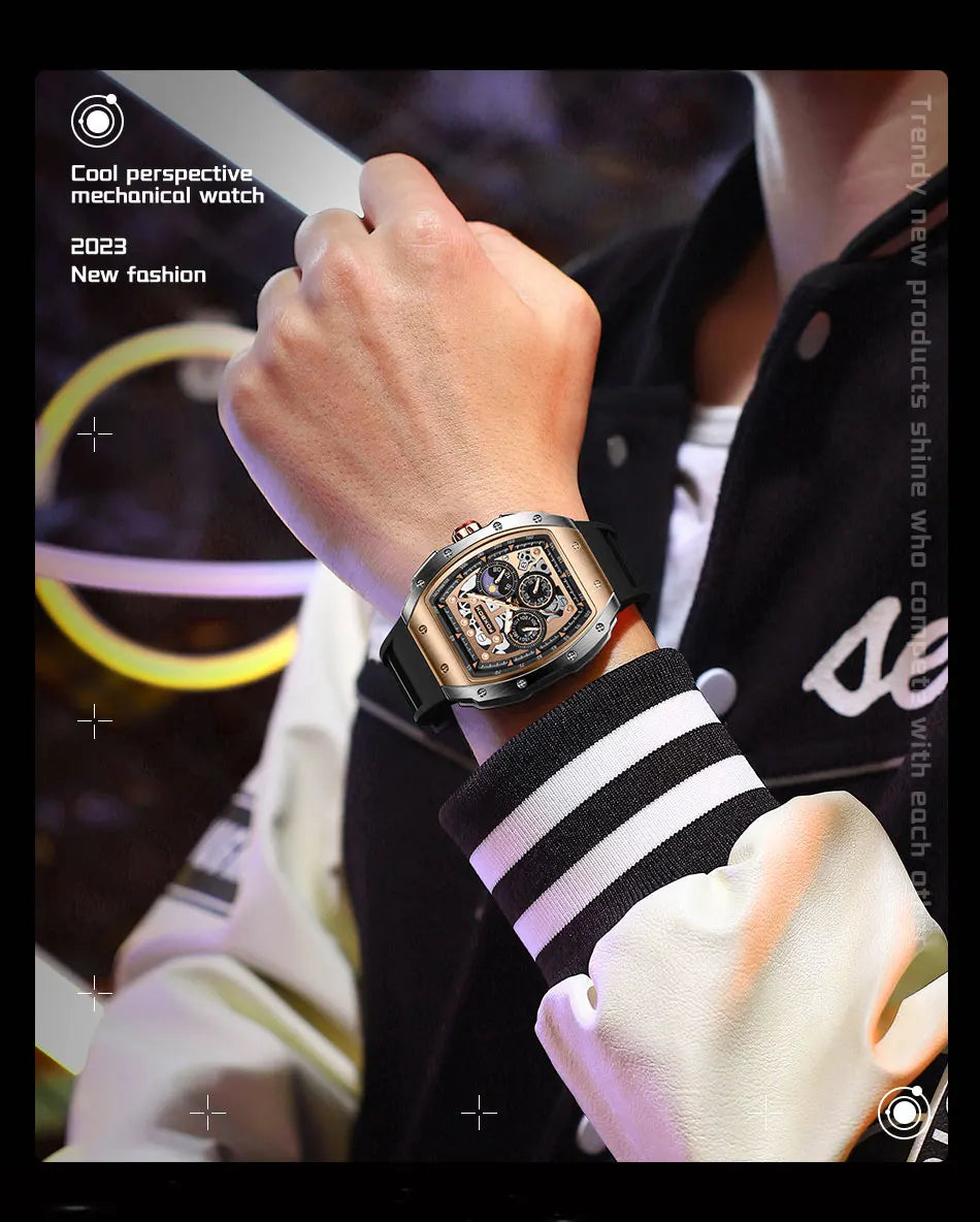Relogio Masculino FOXBOX Men Watch LIGE Top Brand Luxury Military Square Watch Men Military Waterproof Quartz Watches For Men