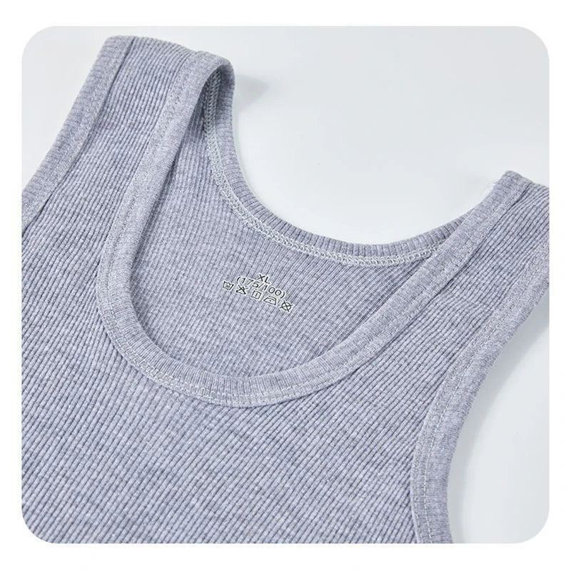 Summer Plus Size Men Clothing Tank Tops Black White Gray Singlets Sleeveless Fitness Men Vest Casual Bodybuilding Vest New