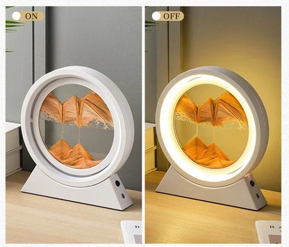 Sandscape Kinetic Sand Art Picture Quicksand Table Lamp Dynamic Liquid Hourglass Moving Sand Painting Flowing Sand Home Decor