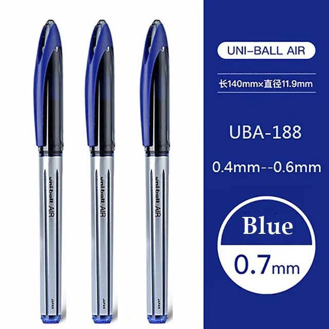 Uni Ball Air Micro Gel Rollerball Pen UBA-188 0.5/0.7MM Japanese Stationery Black Technology Straight Liquid Free Control Ink