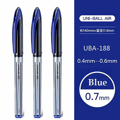 Uni Ball Air Micro Gel Rollerball Pen UBA-188 0.5/0.7MM Japanese Stationery Black Technology Straight Liquid Free Control Ink