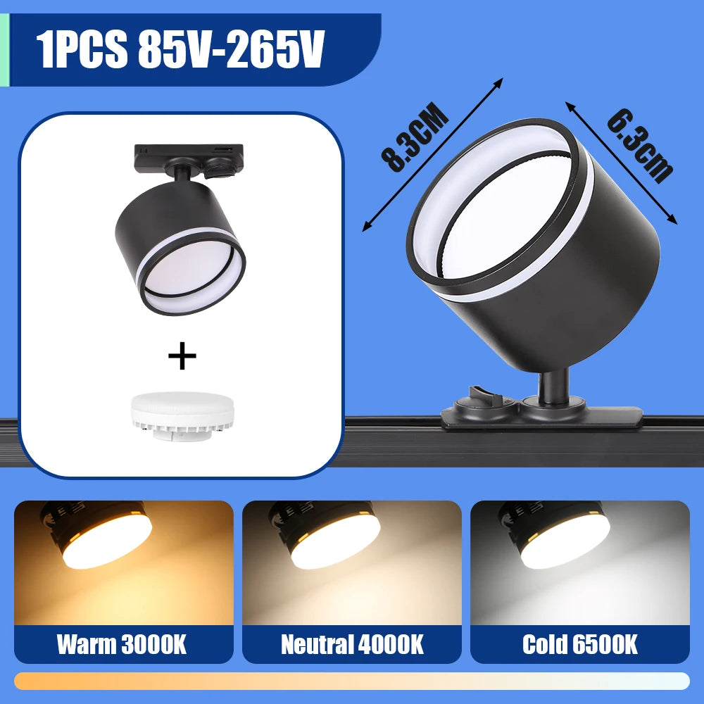 GX53 LED Track Spotlights Replaceable light bulb 110V 220V track Lights for Home Decor Living Room Kitchen Ceiling Lamp Decorate