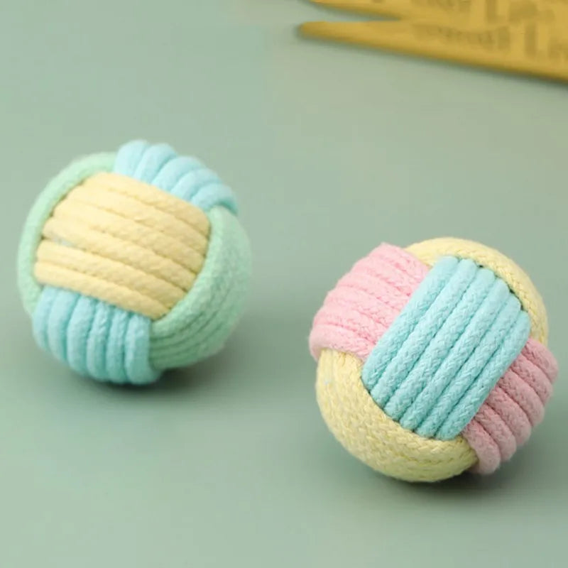 Cat Toys Cotton Balls Interactive Cat Toy Self Hi Cotton Ball Chew Toys for Cats Grinding Cat Toy Teeth Cleaning Pet Supplies