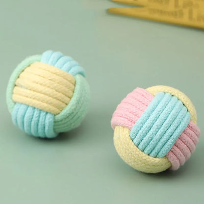 Cat Toys Cotton Balls Interactive Cat Toy Self Hi Cotton Ball Chew Toys for Cats Grinding Cat Toy Teeth Cleaning Pet Supplies