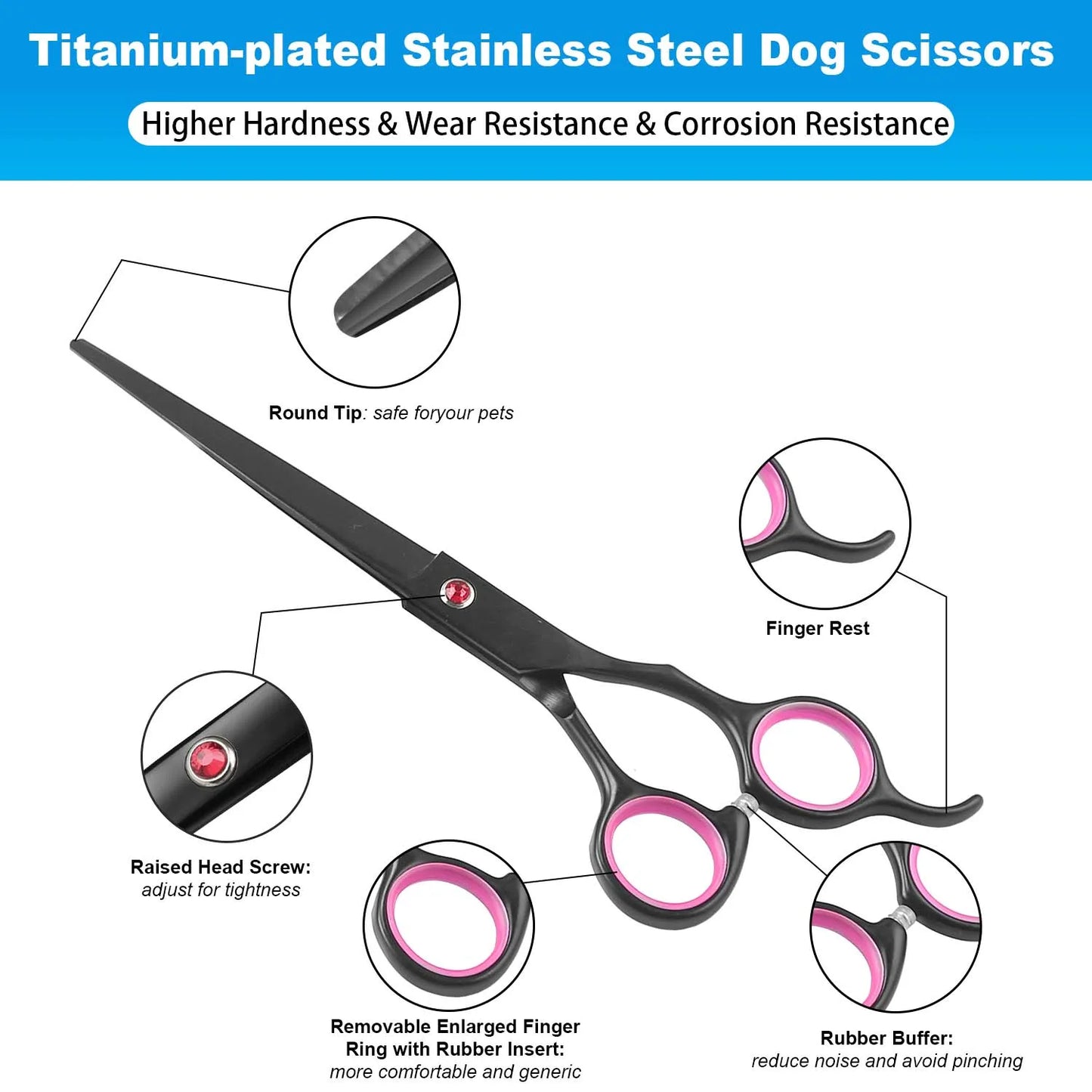 Pet Grooming Scissors Dog Hair Tool Set Professional Trimming Scissors Bent Scissors Teddy Haircutting Scissors Pet Supplies