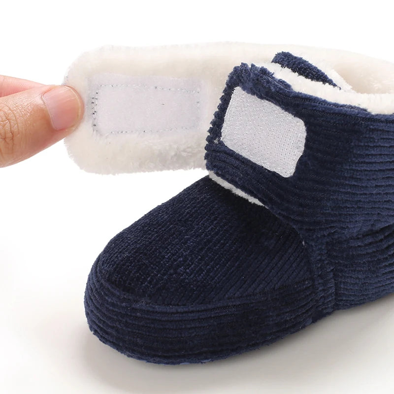 Winter Baby Cotton Shoes Thick Plush Snow Boots Soft Casual Walking Shoes for 0-18 Month Old Comfortable Toddler Footwear