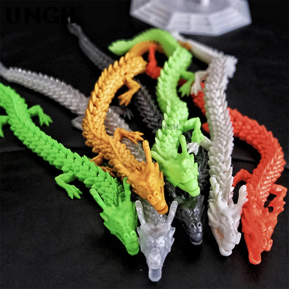 UNGH Multi-Jointed Action Figure Dragon 3D Printed Assembly Movable 13 Body Movable Robot Toys Gifts For Children