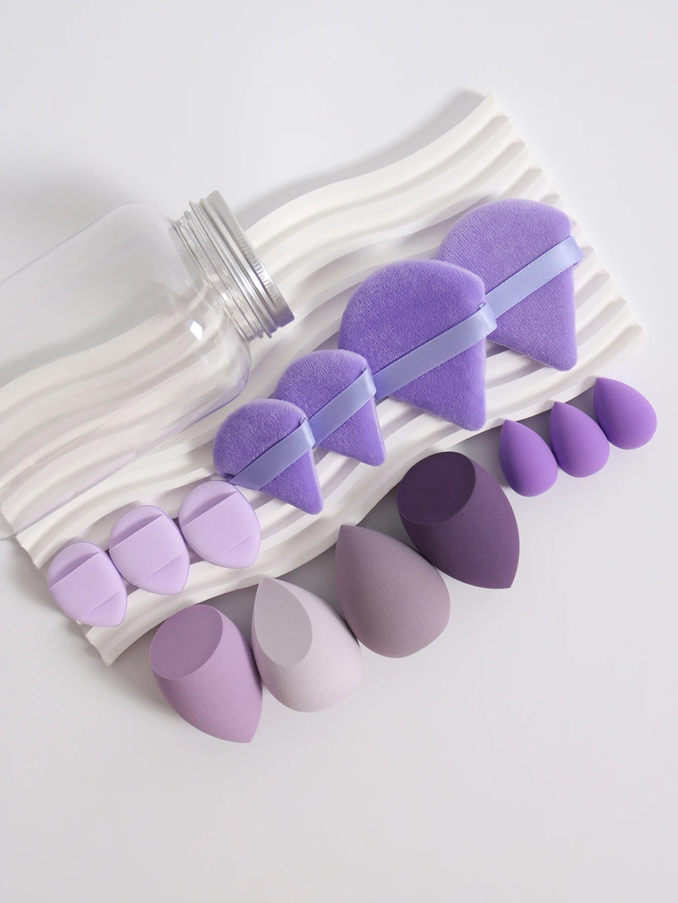 14 Piece Cosmetic Sponge Set, Cosmetic Sponge Finger Puff, Dry and Wet Foundation Make-Up Cosmetic Puff