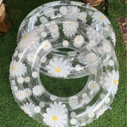 New internet celebrity Daisy Swim Circle Lucky Clover Transparent PVC Swim Circle