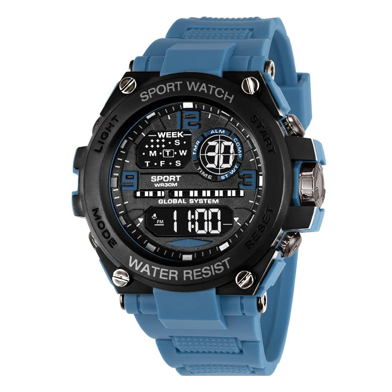 MAYZHISU Sports Electronic Watch for Man Student Teens Outdoor Waterproof Men's Sports Watches LED Digital Clock