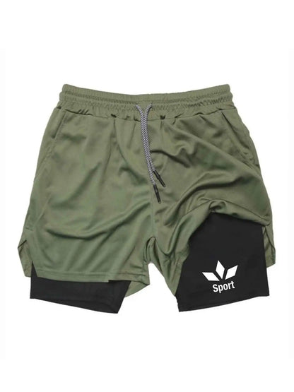 Leisure sportswear fitness double-layer shorts 2026 summer sports shorts 2-in-1 gym running