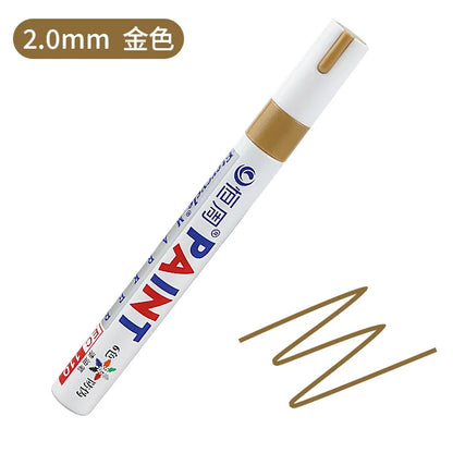 12Colors Waterproof Colorful Paint Marker Pens Permanent Paint Marker White Tire Tread Rubber Fabric Paint Metal