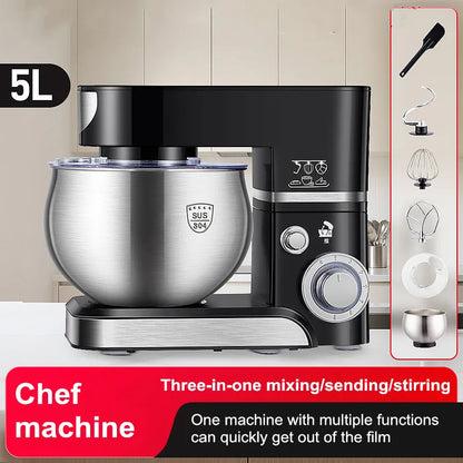 5L Stand Mixer – 3-in-1 Multifunctional Kitchen Machine with Dough Hook, Beater & Whisk,1000W Powerful Motor for Baking/Cooking