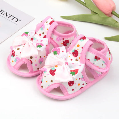 New Children Summer Clogs 0-18M Flower Newborn Infant Baby Girl Princess Bowknot Sandals Toddler Soft Crib Walkers Casual Shoes