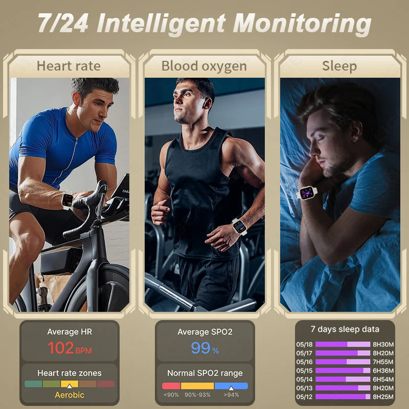 LIGE New 1000mAh Big Battery Smart Watch Full Touch Bluetooth Call Men's Watches 100+ Sports Mode Heart Rate Monitor Smartwatch