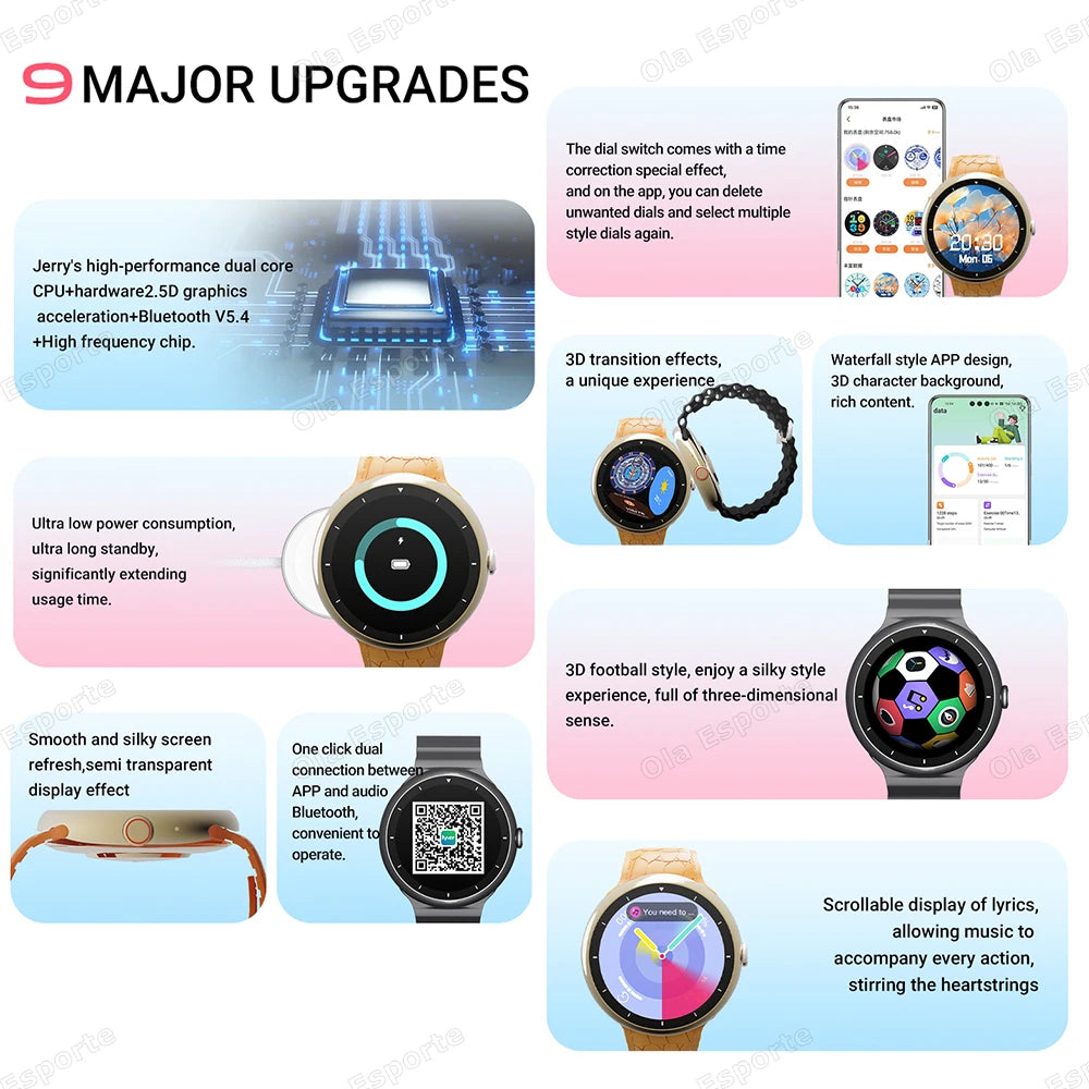 Smart Watch 2.09-inch AMOLED Screen Bluetooth Call Compass Tracker Men Sports Watches Health Monitor Women Smartwatch Waterproof