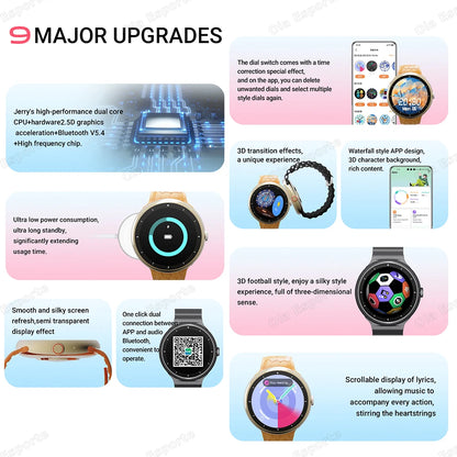 Smart Watch 2.09-inch AMOLED Screen Bluetooth Call Compass Tracker Men Sports Watches Health Monitor Women Smartwatch Waterproof