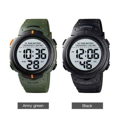 Skmei Led Light Display Chrono Digital Sport Watches Mens 10bar Top Waterproof Wristwatch 10 Year Battery Life Alarm Date Clock