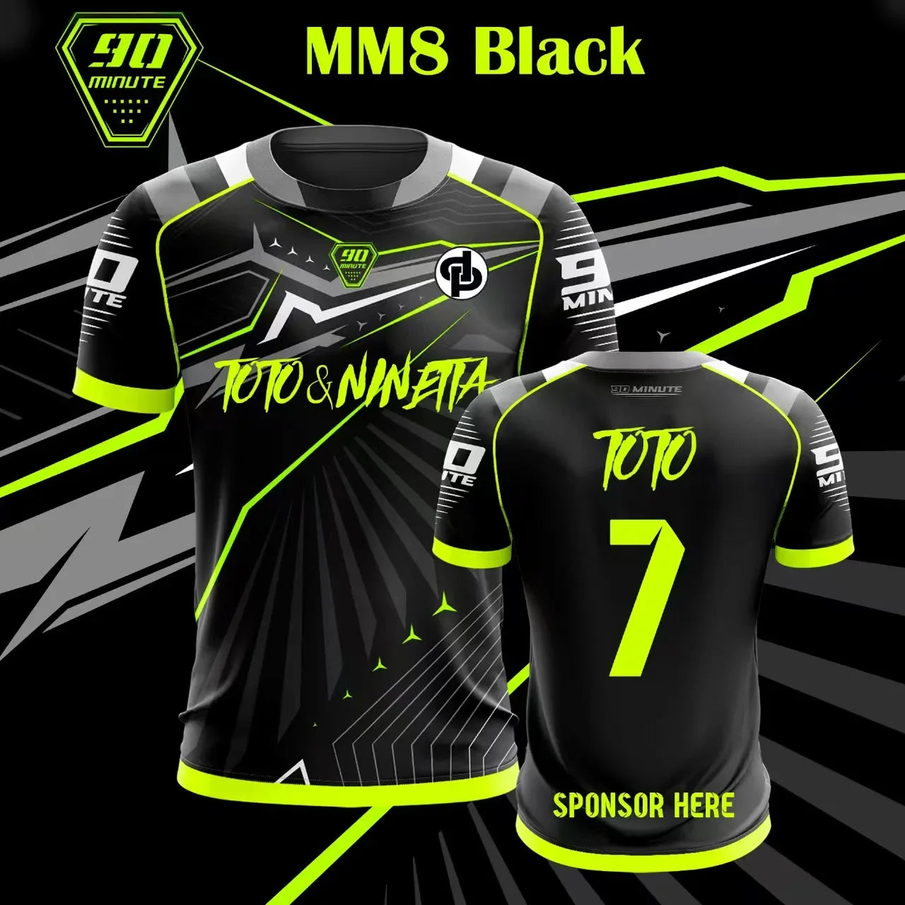 90 Minute Series MM9 JUL Football Shirt for Men, Summer Outdoor Sport Quick-Drying Jersey, Fitness Training T-shirt