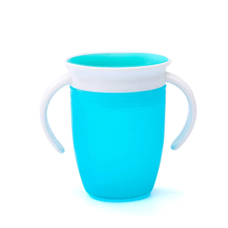 Baby Learning Drinking Cup With Double Handle Flip Lid 360 Degrees Can Be Rotated Leakproof Cup Infants Water Cups Bottle